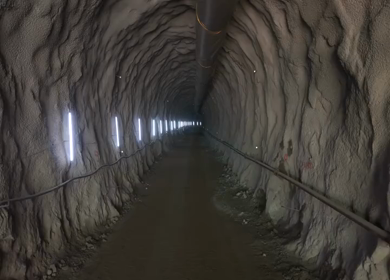 A Drone shot of Kottavalasa–Kirandul Railway Tunnel Construction, Interior View, Andhra Pradesh, India