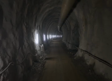 A Drone shot of Kottavalasa–Kirandul Railway Tunnel Construction, Interior View, Andhra Pradesh, India