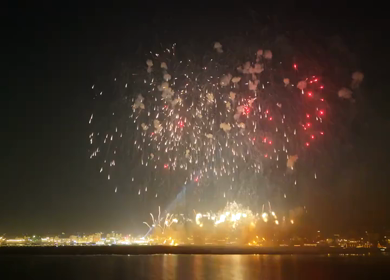 A Night Shot of Fireworks During Dev Deepawali Festival, Varanasi, Uttar Pradesh