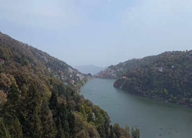 A Panoramic view of Naini Lake in Nainital Uttarakhand India