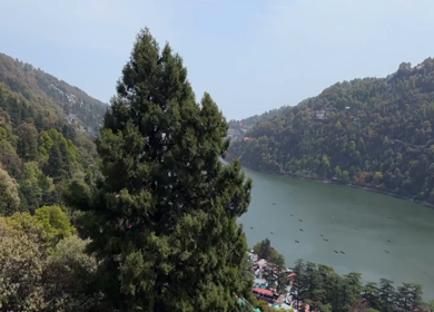A Panoramic view of Naini Lake in Nainital Uttarakhand India