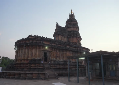 A Shot of Historic Stone Hindu Temple with Intricate Carvings Sri Lanka