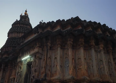 A Shot of Historic Stone Hindu Temple with Intricate Carvings Sri Lanka