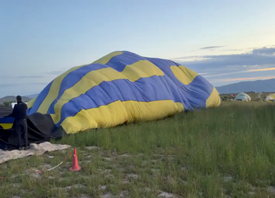 A Shot of Hot Air Balloon Preparation at Cappadocia Turkey