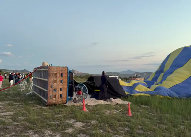 A Shot of Hot Air Balloon Preparation at Cappadocia Turkey
