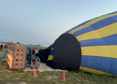 A Shot of Hot Air Balloon Preparation at Cappadocia Turkey