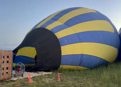 A Shot of Hot Air Balloon Preparation at Cappadocia Turkey