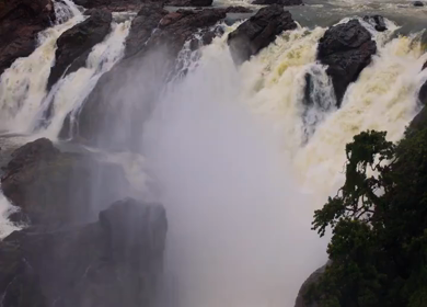 A Shot of Kaveri River Waterfalls at Mandya Karnataka India