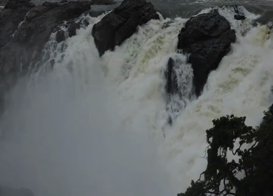 A Shot of Kaveri River Waterfalls at Mandya Karnataka India