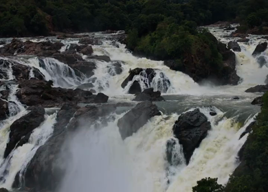 A Shot of Kaveri River Waterfalls at Mandya Karnataka India