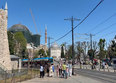 4th June 2026 : A Shot of Modern Tram and Street Life in Istanbul Turkey