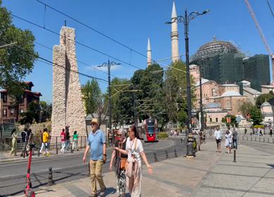 4th June 2026 : A Shot of Modern Tram and Street Life in Istanbul Turkey