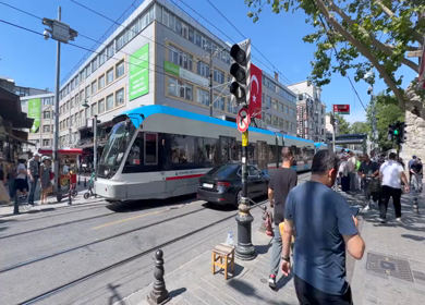 4th June 2026 : A Shot of Modern Tram and Street Life in Istanbul Turkey
