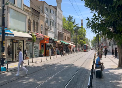 4th June 2026 : A Shot of Modern Tram and Street Life in Istanbul Turkey