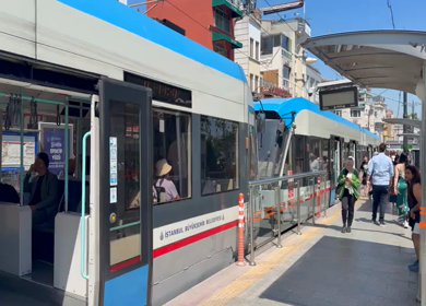 4th June 2026 : A Shot of Modern Tram and Street Life in Istanbul Turkey