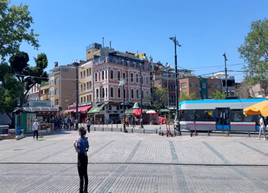 4th June 2026 : A Shot of Modern Tram and Street Life in Istanbul Turkey