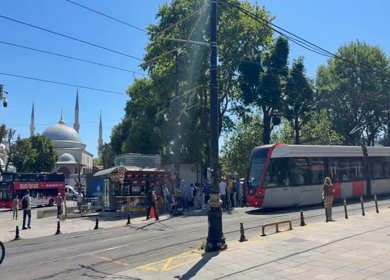 4th June 2026 : A Shot of Modern Tram and Street Life in Istanbul Turkey