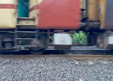 A Shot of Mumbai Local Train Coach on Railway Track Maharashtra India