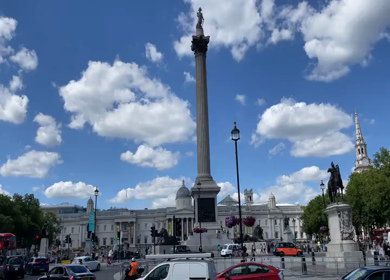 19th June 2024 : A Shot of Nelsons Column and Trafalgar Square in London England