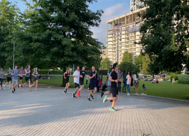 19th June 2024 : A Shot of People jogging in public park in London England