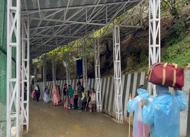 20th March 2026 : A Shot of Pilgrims Going to Mata Vaishno Devi Temple During Navratri Festival India