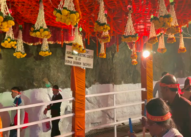 20th March 2026 : A Shot of Pilgrims Walking to Mata Vaishno Devi Temple During Navratri Festival in India