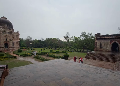 A Shot of Rainy Day at Historic Tomb in Lodhi Garden Delhi India