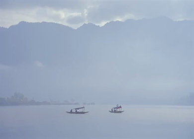 A Shot of Shikara Boats on Dal Lake Srinagar, Kashmir, India