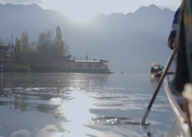 A Shot of Shikara Boats on Dal Lake Srinagar, Kashmir, India