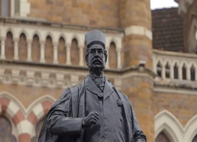A Shot of Sir Pherozeshah Mehta Statue in Front of BMC Building Mumbai Maharashtra India