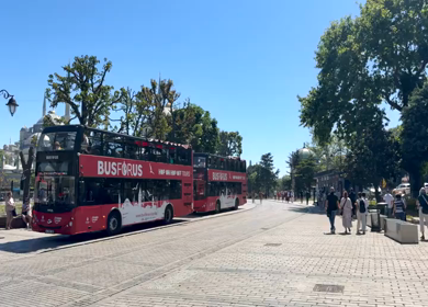 4th June 2026 : A Shot of Tourists and Busforus Sightseeing Buses in Istanbul Turkey