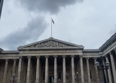 The British Museum, London, England- 14th June 2024 : A Shot of Tourists at The British Museum in London, England