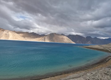 A shot of the beautiful Pangong Lake at Leh Ladakh, India