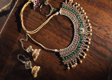 A Slow Motion Shot of Indian Wedding Jewellery in India