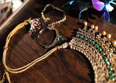 A Slow Motion Shot of Indian Wedding Jewellery in India