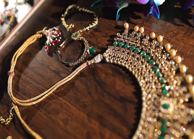 A Slow Motion Shot of Indian Wedding Jewellery in India