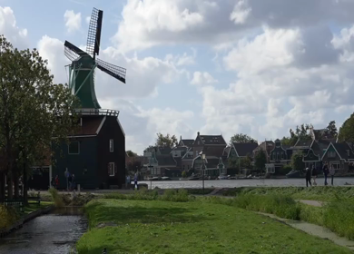 20th March 2026 : A Slow Motion Shot of Traditional Dutch Windmills in Amsterdam