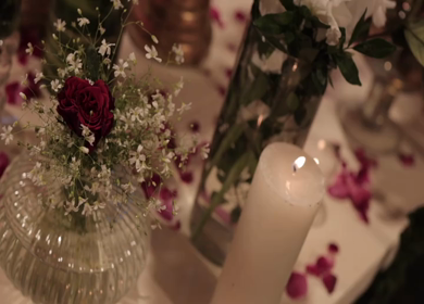 A Slow Motion Shot of an Indian Wedding Venue Decoration in India