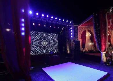 A Slow Motion Shot of an Indian Wedding Venue Decoration in India