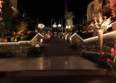A Slow Motion Shot of an Indian Wedding Venue Decoration in India