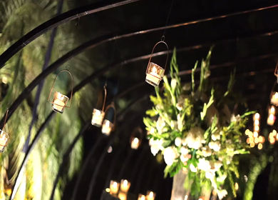 A Slow Motion Shot of Candles at an Indian Wedding Decoration