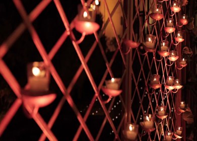 A Slow Motion Shot of an Indian Wedding Venue Decoration in India