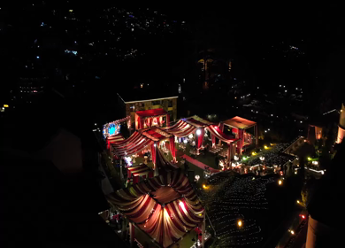 9th February, 2024 : A Slow Motion Shot of an Indian Wedding Venue Decoration in India