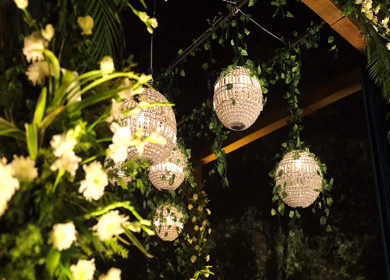 A Slow Motion Shot of an Indian Wedding Decoration