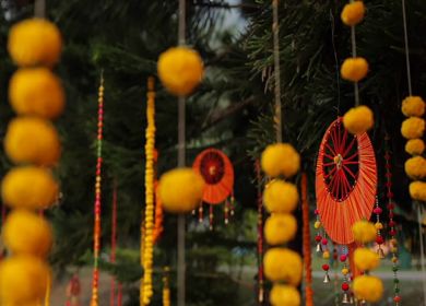 A Slow Motion Shot of an Indian Wedding Venue Decoration in India