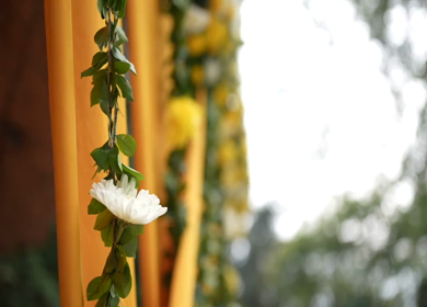 A Slow Motion Shot of an Indian Wedding Venue Decoration in India
