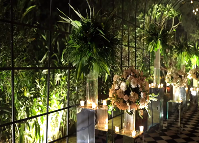 A Slow Motion Shot of an Indian Wedding Decoration