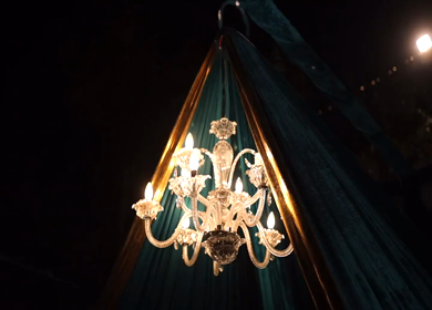 A Slow Motion Shot of an Indian Wedding Decoration