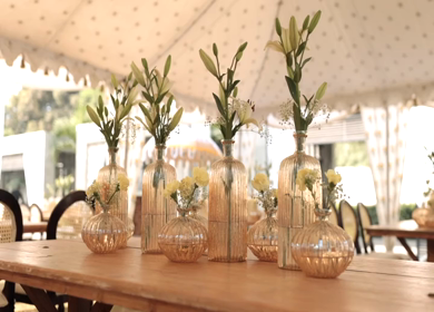 A Slow Motion Shot of an Indian Wedding Venue Decoration in India