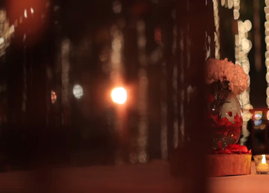 A Slow Motion Shot of an Indian Wedding Venue Decoration in India